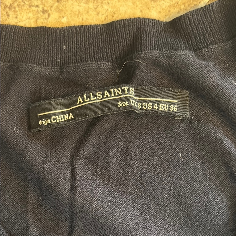 AllSaints Women’s Charcoal Knit Top Size 4 - Picture 2 of 4